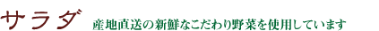 サラダ　産地直送の新鮮なこだわり野菜を使用しています